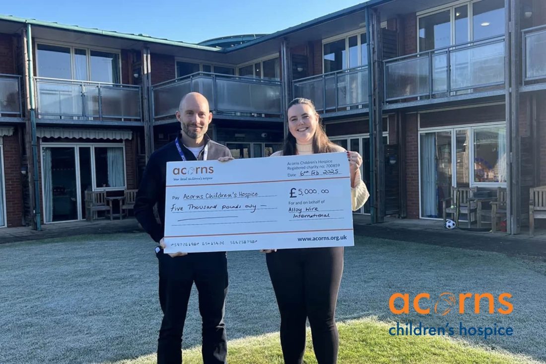 Alloy Wire International Donates £5000 to Acorns Hospice